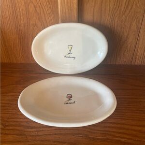 Rae Dunn Wine Chardonnay & Cabernet Oval Plates